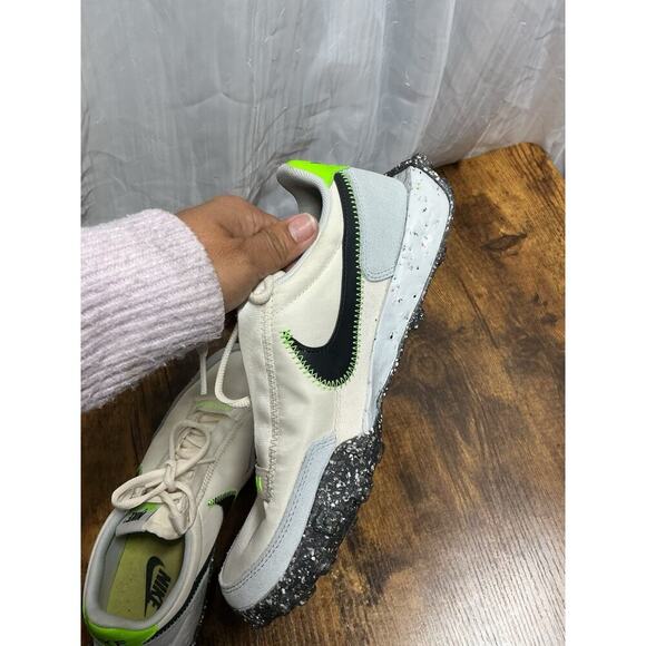 Women's 7 / Men's 5.5 - Nike Waffle Racer Crater Pale Ivory Green Low Sneakers - Picture 10 of 13